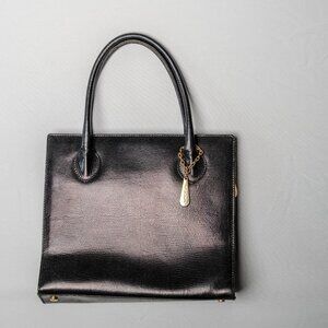 Vintage Black Lancel Short Handled Lady Bag